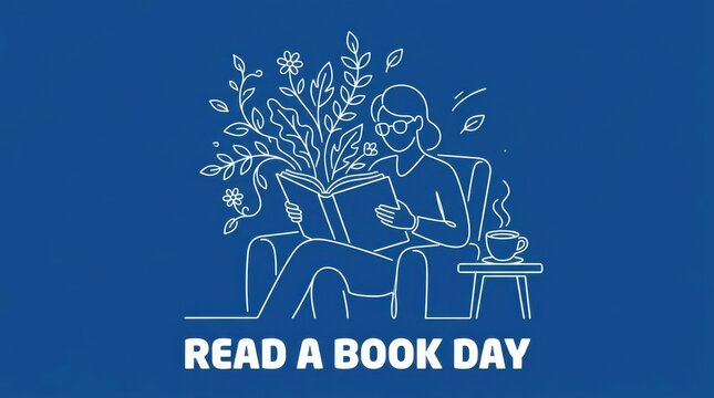 Man reading book sitting on chair with plant beside
