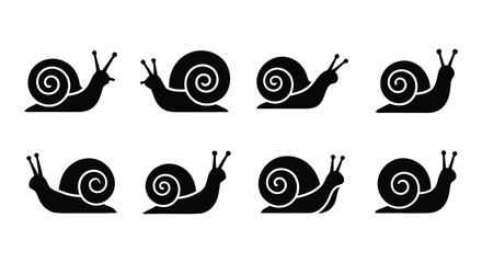 Snail Silhouettes A Collection Of Flat Vector Illustrations © Arif Hossain
