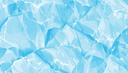 Abstract vector background featuring a seamless pattern of crushed ice or blue crystal shards, representing a cold winter texture, geometric frozen structure, and light reflecting on arctic glass. © Bediha Duru Öksüz