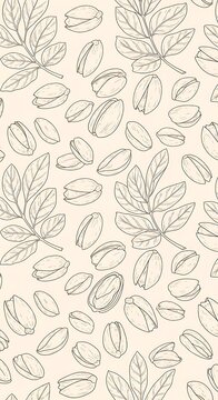 A minimalist illustration of coffee beans and leaves on a beige background