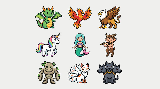 Mythical creature collection fantasy characters