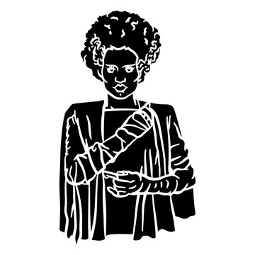 Detailed zombie woman character
