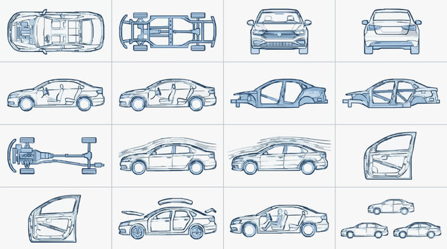 Conceptual Car Design Sketches Collection.