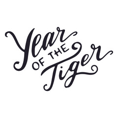 Year of the tiger lettering quote © Vexels