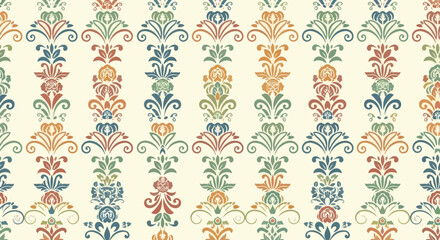 Obraz premium Elegant vintage damask design with repeating floral patterns and symmetry