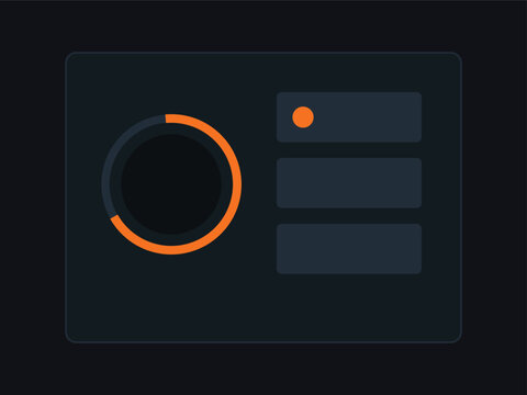 Minimalist statistics dashboard with circular progress bar and sidebar modules flat design.