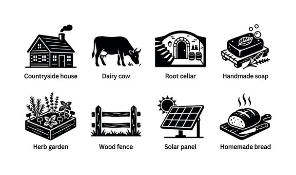 Protected wildlife reserves. Line outline icon set of Protected wildlife reserves: wildlife reserve sign, ranger hat, elephant silhouette, forest trees, conservation shield, binoculars, mountain