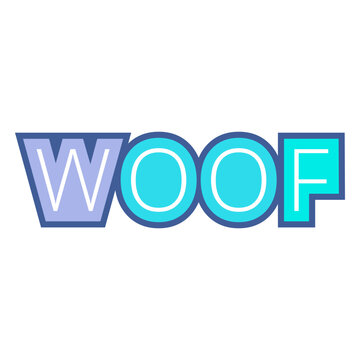 Woof word color stroke