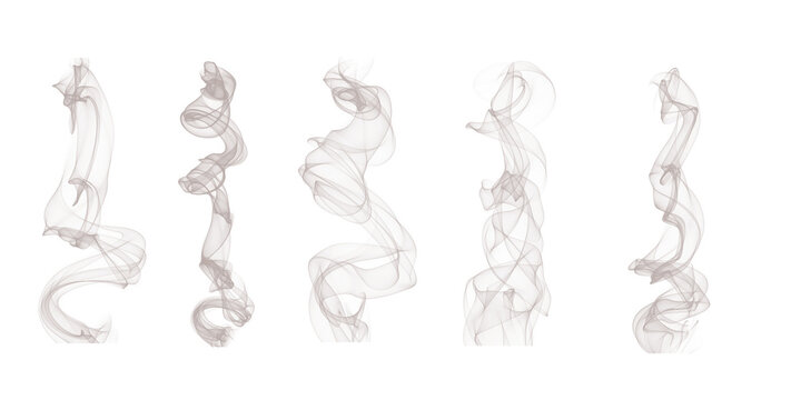 Realistic smoke plume collection featuring transparent wispy vapor columns with soft flowing motion and atmospheric diffusion. Elegant fog effects create natural depth and cinematic visual impact. 