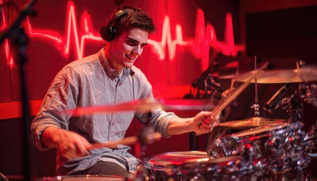 Drummer beating rhythms of heartbeat recovery