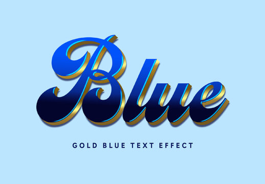 Gold Blue Text Effect