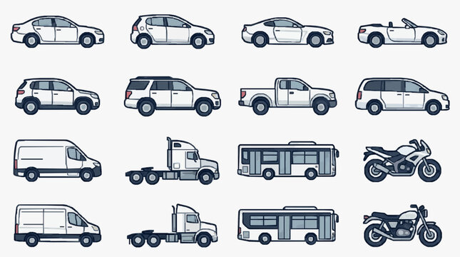 Diverse Vehicle Lineup Collection.