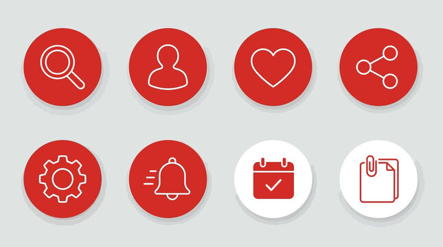 User Interface Icons Collection for Mobile Apps Design, Digital Workspace, Modern Environment, Graphic Elements, Creative Viewpoint