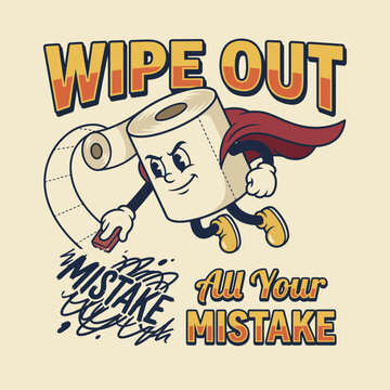 The whimsical image showcases a superhero toilet paper character flying with a roll, representing the humor and creativity associated with correcting mistakes in a fun way.