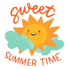 Fototapeta premium Sweet summer time quote badge
