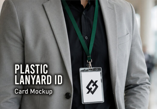 Plastic Lanyard ID Card Mockup