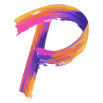 Colorful letter p