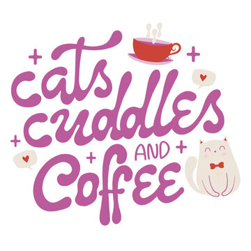 Cats cuddles and coffee