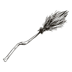 Fototapeta na wymiar Halloween magic witch broom