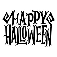 Fototapeta premium Happy Halloween creepy quote stroke