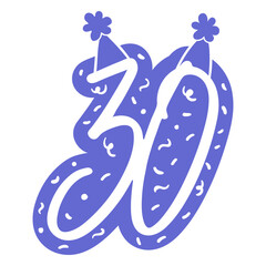 Fototapeta premium 30 birthday sign cut out