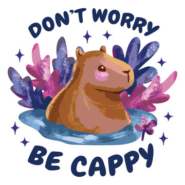 Don't worry be cappy pun design