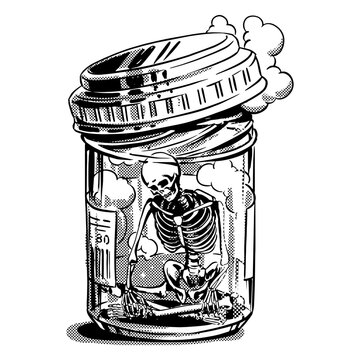 Skeleton in a jar