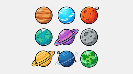 Planetary bodies set © Johnsoon
