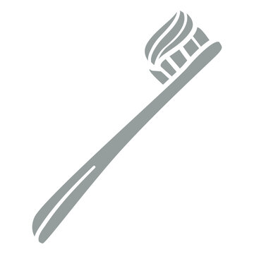 Gray toothbrush icon
