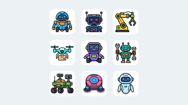 Robotic automation icons