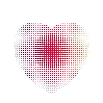 Berry Heart Halftone Dot Gradient Colorful Abstract Background