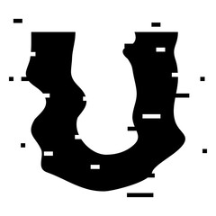 Alphabet glitch cut out u © Vexels