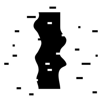 Alphabet glitch cut out i