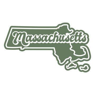 Massachusetts retro cut out states usa