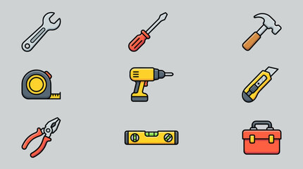Obraz premium Set of construction and repair tools