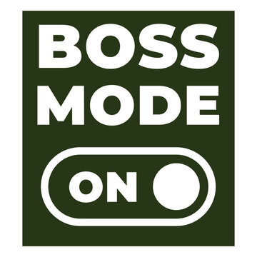 Boss mode on logo on a green background