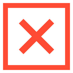Obraz premium Red square with an x in it