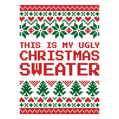 Fototapeta na wymiar Funny ugly christmas sweater design