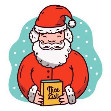 Santa claus holding the nice list book