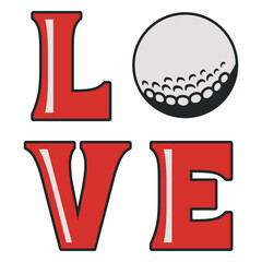 Fototapeta premium Love golf bold quote