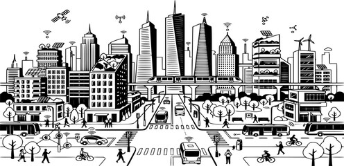 Fototapeta premium vector illustration of a city