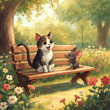 chat et souris qui sont amis