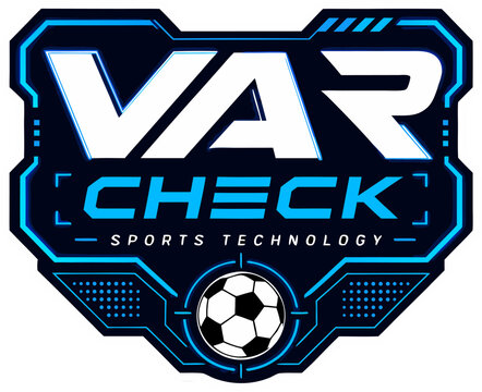 Var Check Sports Technology Cyber Shield Emblem