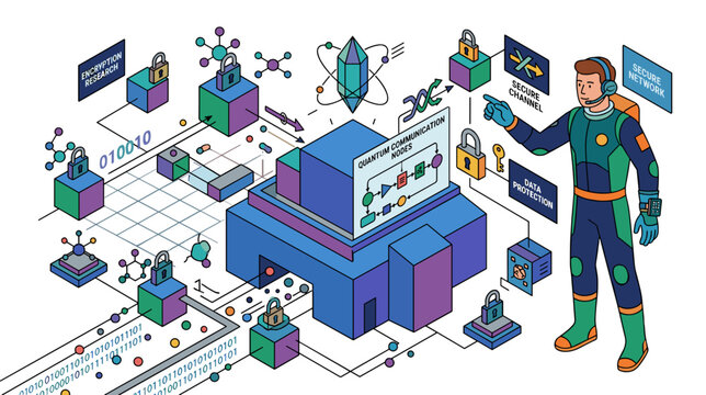 Quantum cryptography and network security with encrypted communications secure data and quantum technology
