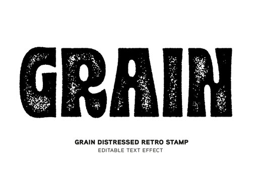 Grain Distressed Retro Stamp Text Effect