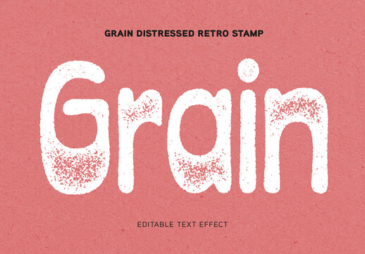 Grain Distressed Retro Stamp Text Effect