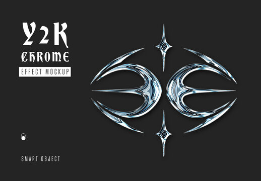 Y2K Chrome Effect Mockup