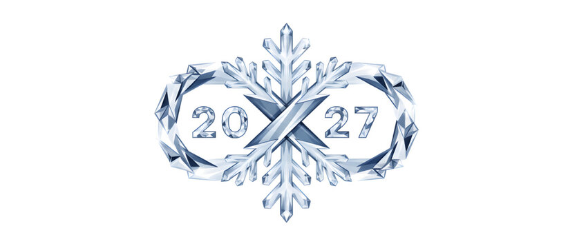 2027 New Year Crystal Snowflake Infinity Symbol