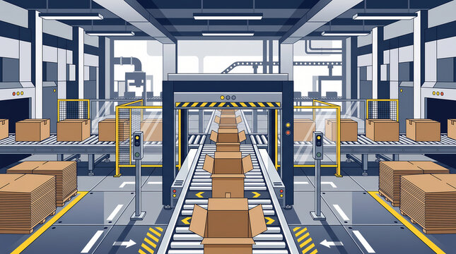 Centered Carton Sealing Line in Geometric Packaging Facility