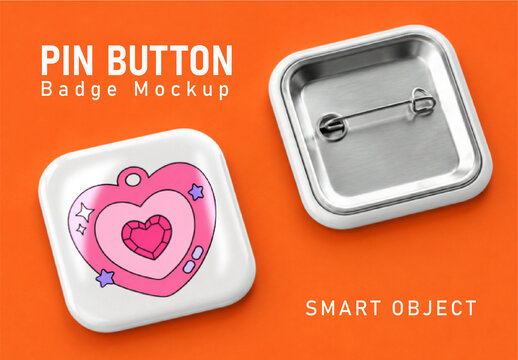 Pin Button Badge Mockup